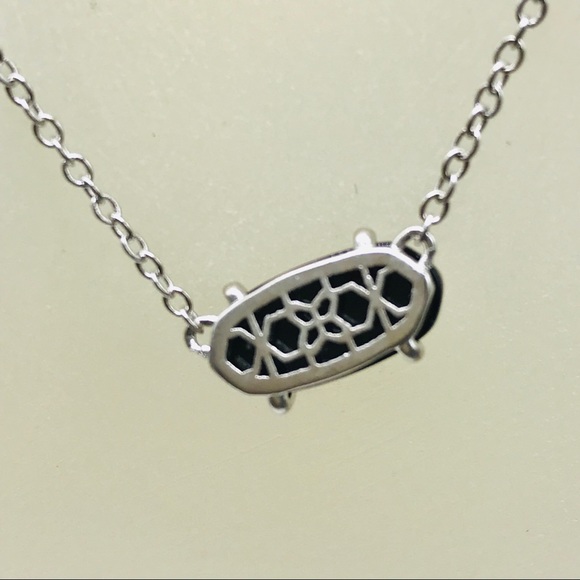 Kendra Scott Ever Black Necklace Silver Tone - Picture 2 of 4